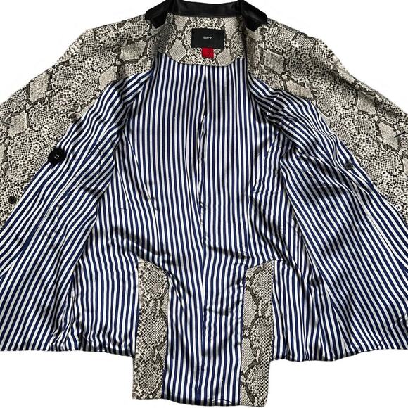 SPY Snake Skin Print Faux Leather Collar Blazer Button‎ Jacket - Size 3 - Picture 6 of 12